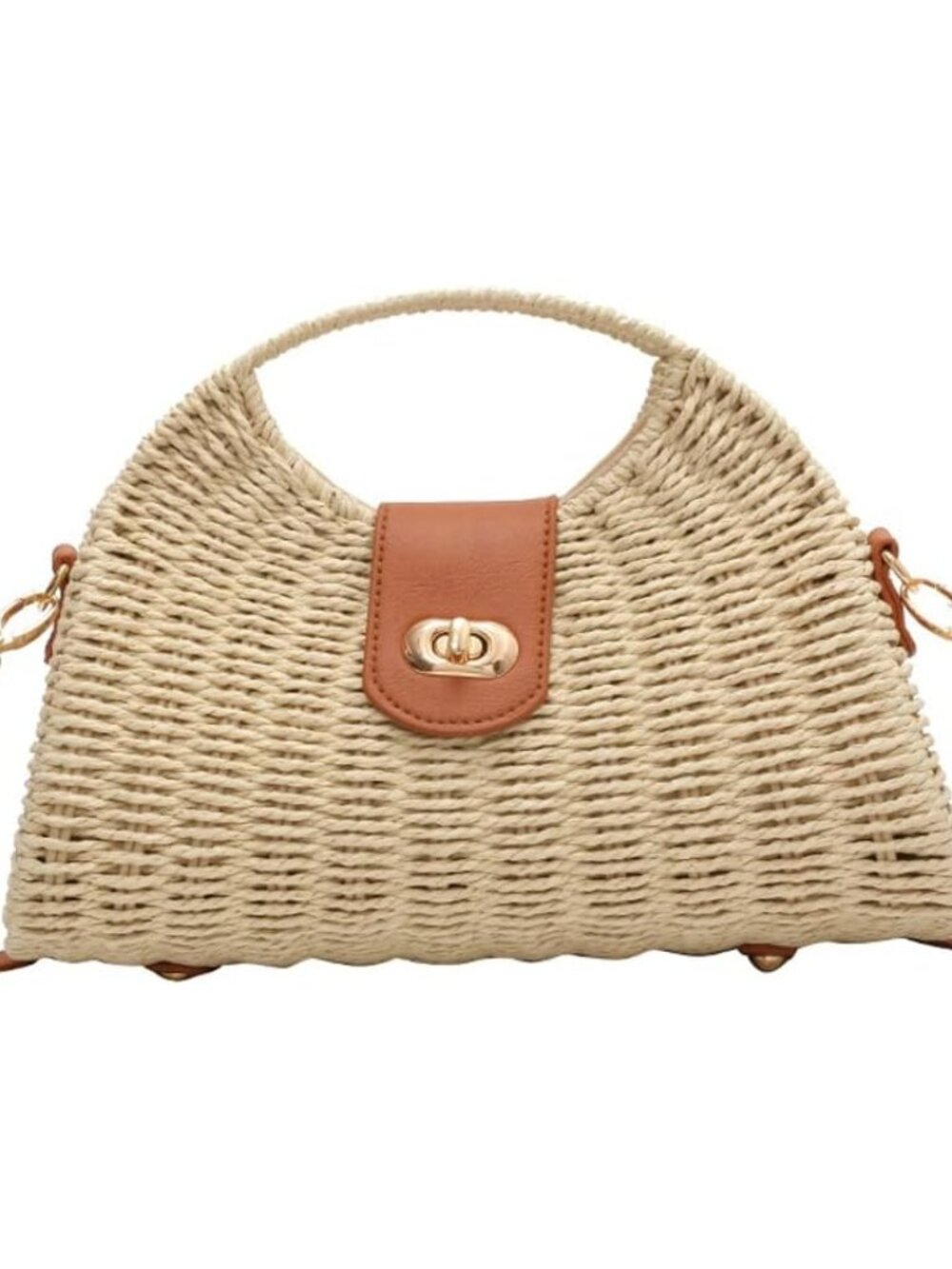 Summer Straw Bag for Women Straw Hand-woven Top-handle Handbag Crossbody Tote Cl